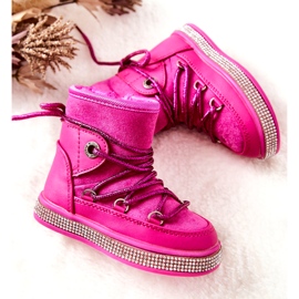 FR1 Botas de nieve para niños con circonita Wellma Fucsia rosa 1