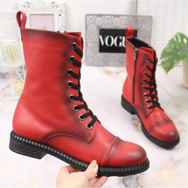 Botas con cordones y cremallera aislante T.Sokolski W SCA178B rojo 4