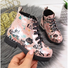 Nautilus Botas botas de otoño Navy Dot Jr WOL6B rosa 1