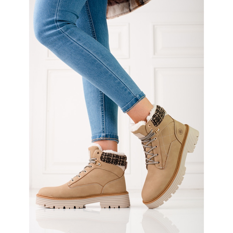 Cazadoras de mujer con aislamiento de piel shelovet beige 1