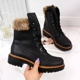 Botas de mujer negras Rieker 72630-00 con pelo negro 10