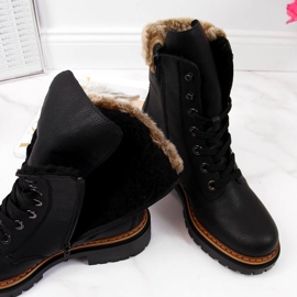 Botas de mujer negras Rieker 72630-00 con pelo negro 12