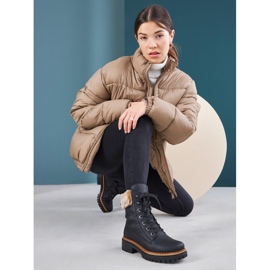 Botas de mujer negras Rieker 72630-00 con pelo negro 3
