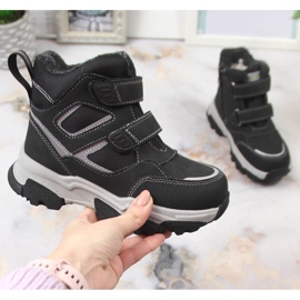 News Botas de invierno para niño, con aislamiento de lana de oveja, negras negro 1