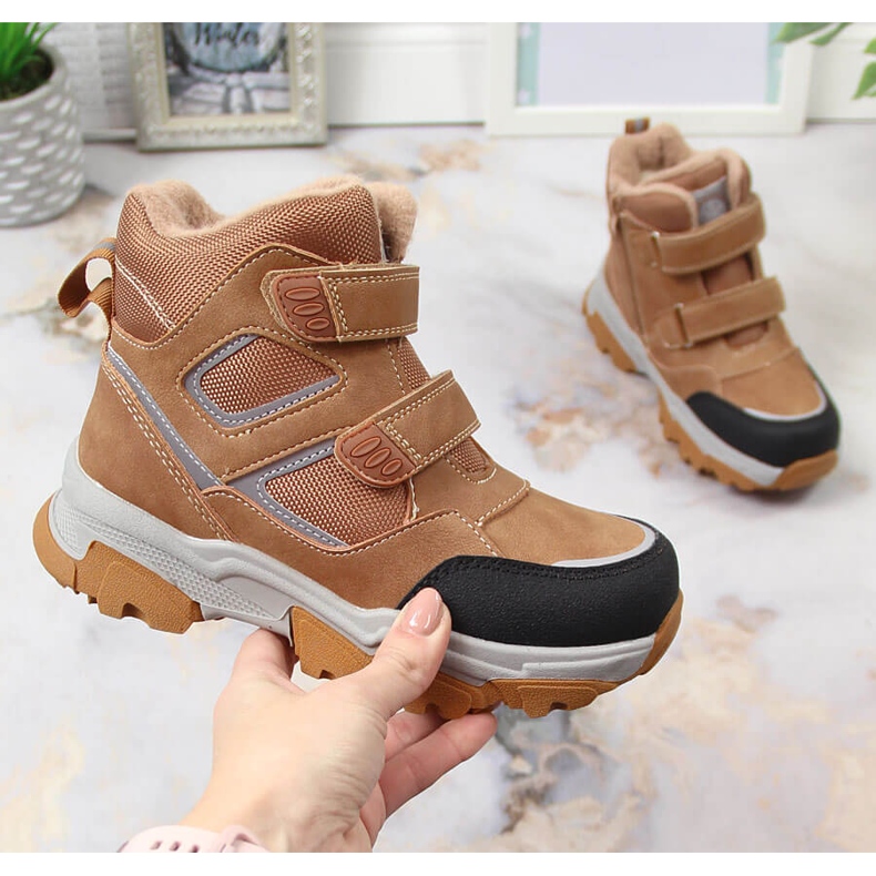 News Zapatos de invierno para niños con aislamiento de lana de oveja camel marrón negro multicolor 1