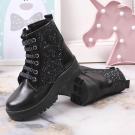 Botas para niñas brocado insuladas negras Potocki negro 3