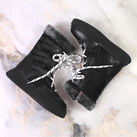 Zapatos niña Potocki negros con pelo 2