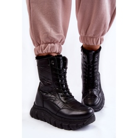 Vinceza Botas De Nieve De Mujer Con Cordones En La Plataforma Negro Anubi 3