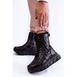 Vinceza Botas De Nieve De Mujer Con Cordones En La Plataforma Negro Anubi 2