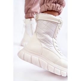 Vinceza Botas De Nieve De Mujer Con Cordones En La Plataforma Blanco Y Beige Anubi 6