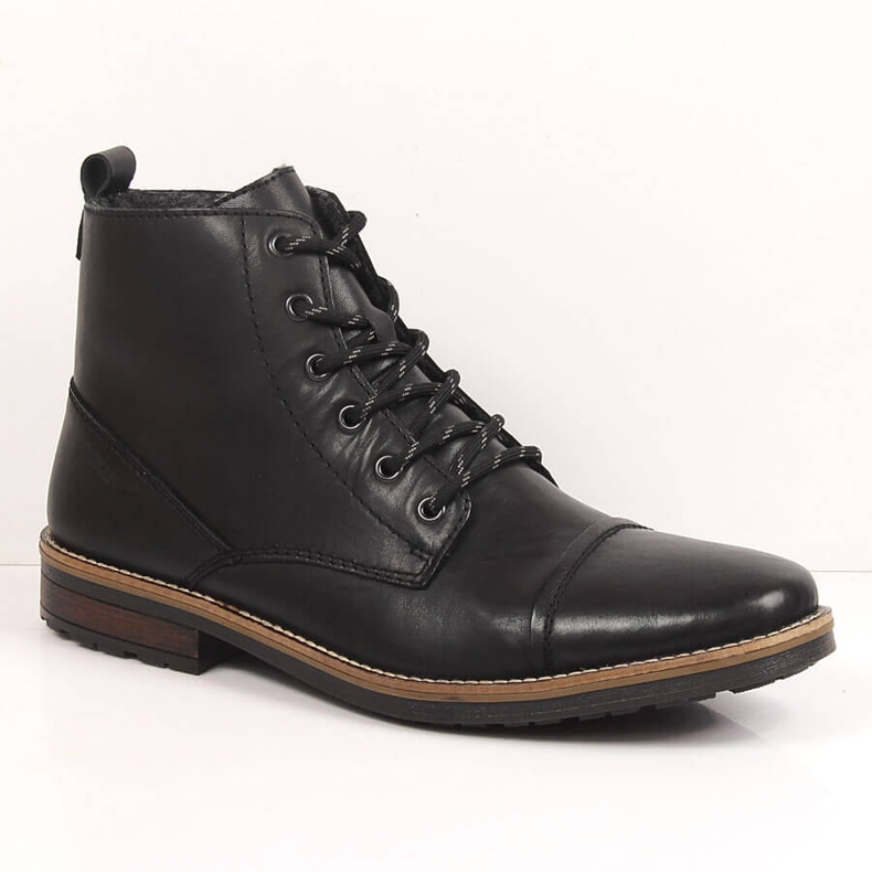 Botas de cuero con aislamiento negro Rieker 33205-00 para hombre 1