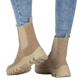 Botas Jodhpur de piel y ante, con aislamiento beige Filippo 9