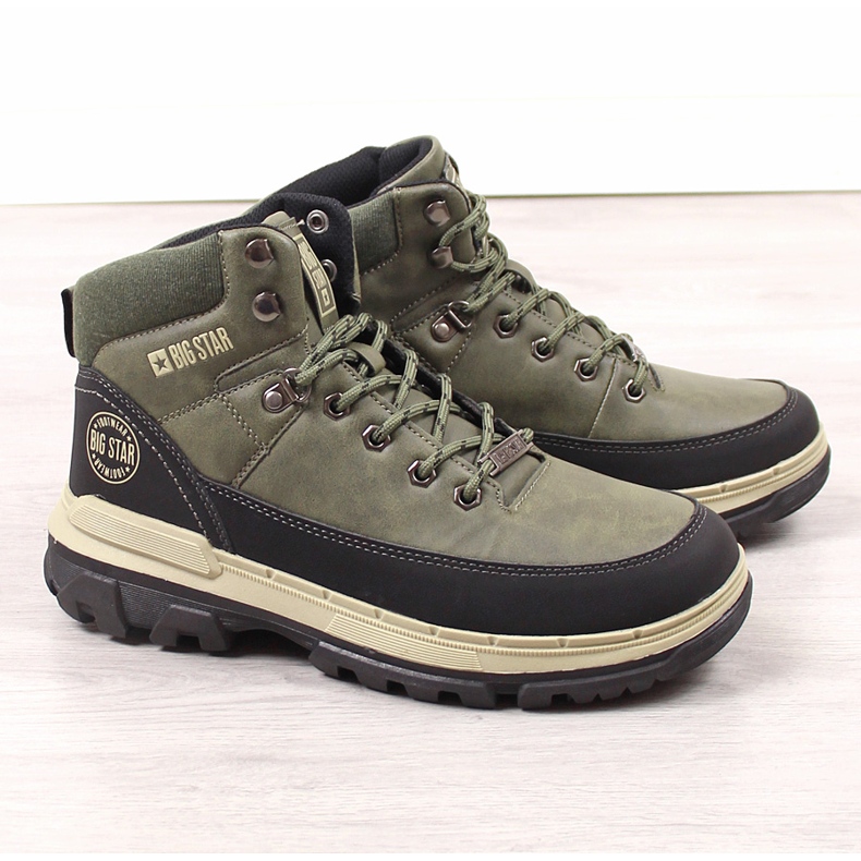 Botas de senderismo para hombre Khaki Big Star KK174119 caqui verde 1