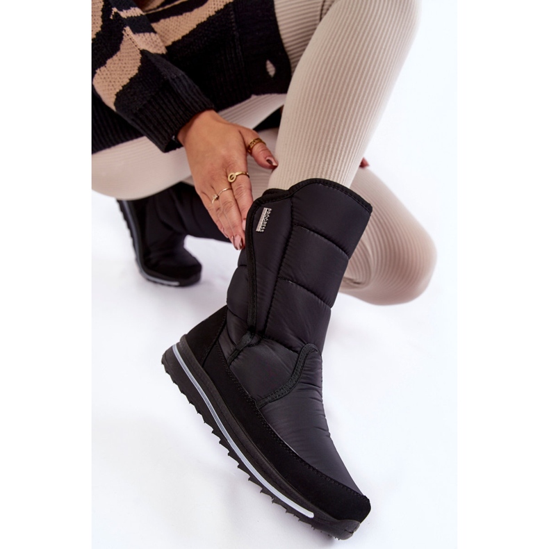 Botas De Nieve De Mujer Con Velcro Progress PROGJ-22-128 Negro 1