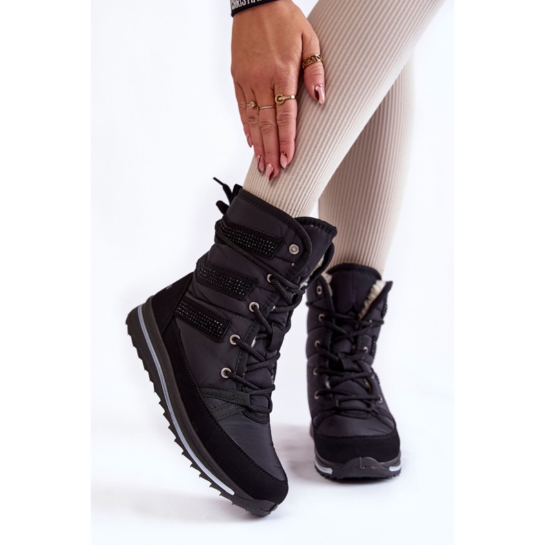 Botas de nieve con cordones para mujer Progress PROGJ-22-134 Negro 1