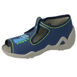 Pantuflas infantiles befado con cierre 217P116, azul marino 2