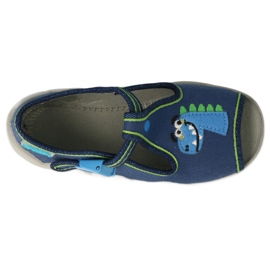 Pantuflas infantiles befado con cierre 217P116, azul marino 1