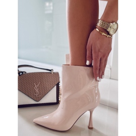 BM Botines lacados sobre tacón Sylvia Beige 3