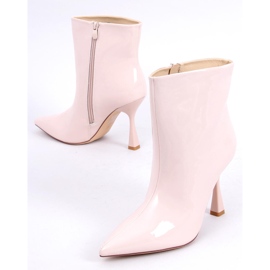 BM Botines lacados sobre tacón Sylvia Beige 2