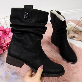 Botas negras de mujer con aislamiento de lana Rieker Z9583 negro 9