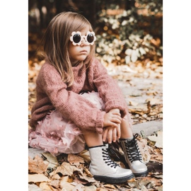 FR1 Botas Infantiles Cálidas Con Cremallera Lacado Plata Goopy 10
