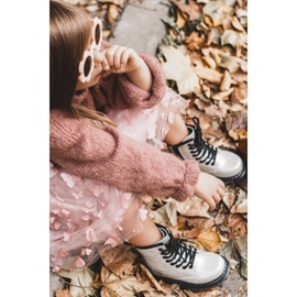 FR1 Botas Infantiles Cálidas Con Cremallera Lacado Plata Goopy 8