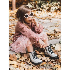 FR1 Botas Infantiles Cálidas Con Cremallera Lacado Plata Goopy 7