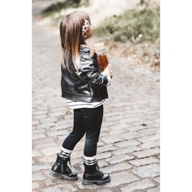 Botas Infantiles De Piel Con Cremallera Negro Omua 6
