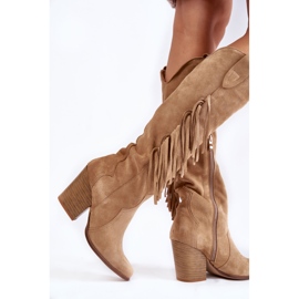 Lewski Shoes Botas Cowboy Mujer Ante Lewski 3094 / F Beige Oscuro 3