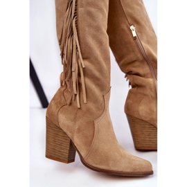 Lewski Shoes Botas Cowboy Mujer Ante Lewski 3094 / F Beige Oscuro 5