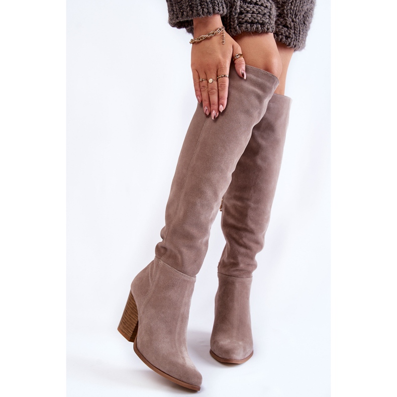 Lewski Shoes Botas Mosqueteras Mujer Ante Lewski 2833 Gris beige 1