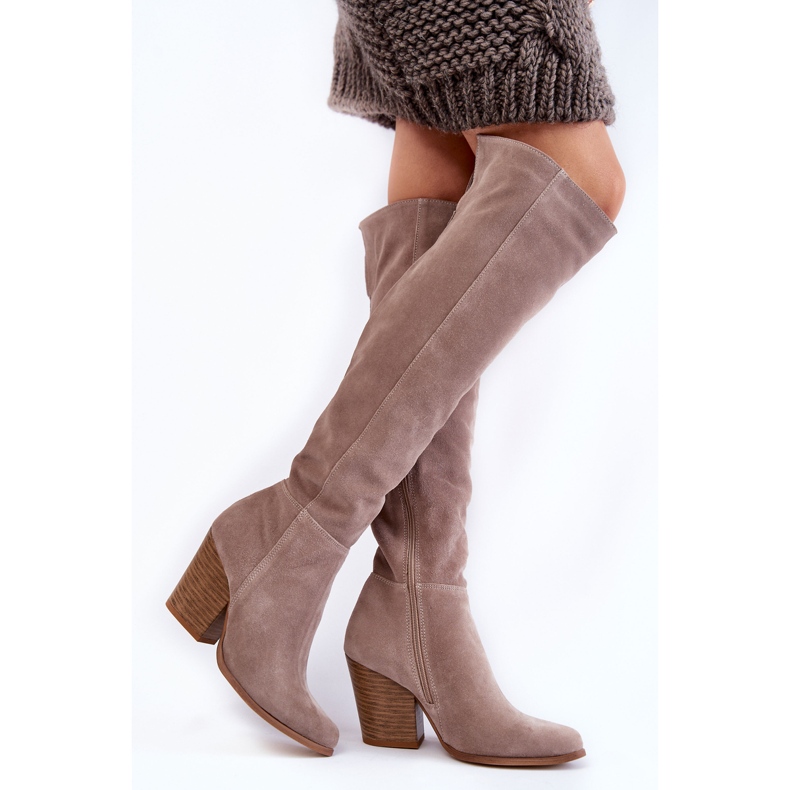 Lewski Shoes Botas Mosqueteras Mujer Ante Lewski 2833 Gris beige 2