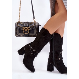 Botas Mujer Ante Tacón Alto Lewski Shoes 2934/B Negro 6