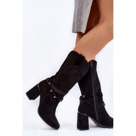 Botas Mujer Ante Tacón Alto Lewski Shoes 2934/B Negro 5