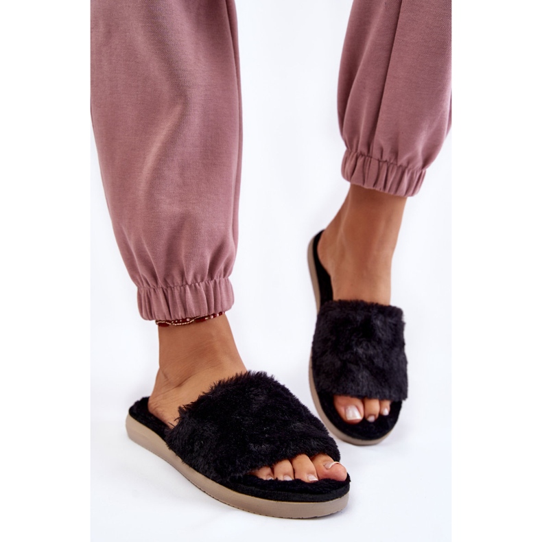 Pantuflas De Casa Pantuflas Con Pelo Inblu EK-05-014 Negro 1
