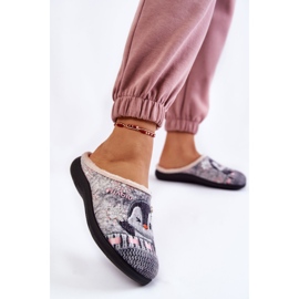 Pantuflas de Estar por Casa Mujer Pingüinos Inblu EC-81-025 Gris beige 4