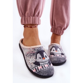 Pantuflas de Estar por Casa Mujer Pingüinos Inblu EC-81-025 Gris beige 5