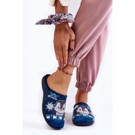 Pantuflas de Estar por Casa Mujer Pingüinos Inblu EC-81-004 Azul Marino 2