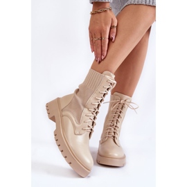 PA1 Calcetines de piel Botas con cordones Beige claro Riston 1 PA1 Calcetines de piel Botas con cordones Beige claro Riston 1