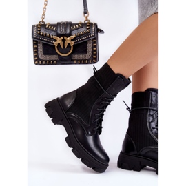 PA1 Botas de Mujer con Cordones Workers Black Marlissa negro 4