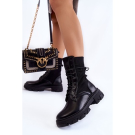 PA1 Botas de Mujer con Cordones Workers Black Marlissa negro 3