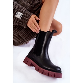 Botas Workers Plataforma Mujer Negro-Clarete Aliana 6