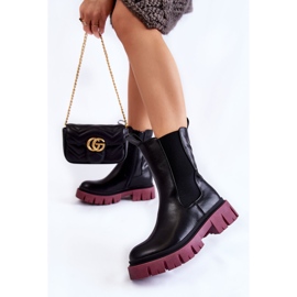 Botas Workers Plataforma Mujer Negro-Clarete Aliana 2