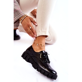 Vinceza Zapatos lacados de moda atados Black Gwendy negro 2