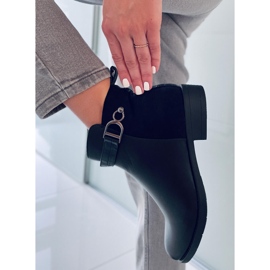 BM Botines Chelsea de mujer plena flor y ante, Amil Black negro 4