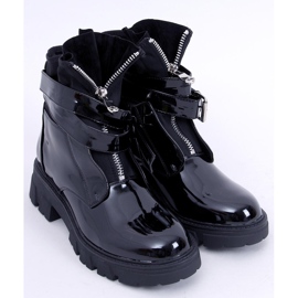BM Botas planas lacadas Fray Negro 1