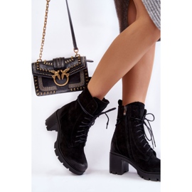 PL5 Botas Mujer Ante Tacón Alto Negro Rea 2