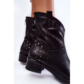 Botas de mujer Black Lance con tachuelas de cremallera negro 6