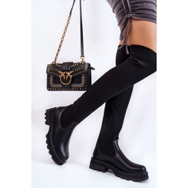 PA1 Calcetines Mujer Botas Sobre La Rodilla Glorie Black negro 3