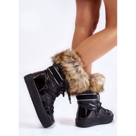 PA1 Botas De Nieve De Mujer Con Cordones Y Piel Black Shannon negro 5